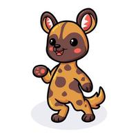 Cute wild dog cartoon posing vector