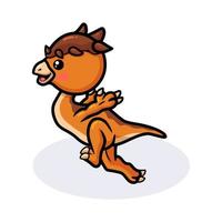 Cute little pachycephalosaurus dinosaur cartoon vector