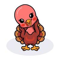 Cute happy baby turkey cartoon vector