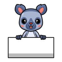 Cute little lemur cartoon with blank sign vector