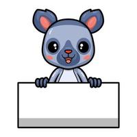 Cute little lemur cartoon with blank sign vector