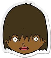 sticker of a cartoon staring woman vector