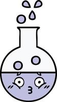 cute cartoon test tube vector