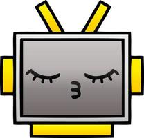 gradient shaded cartoon robot head vector