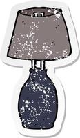 retro distressed sticker of a cartoon lamp vector