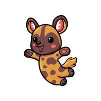 Cute happy wild dog cartoon vector