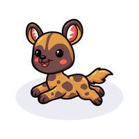 Cute wild dog cartoon running vector