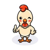 Cute little rooster cartoon giving thumb up vector