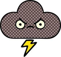 comic book style cartoon storm cloud vector