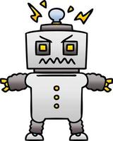 quirky gradient shaded cartoon robot vector