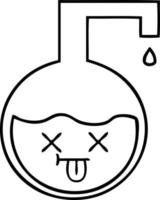 line drawing cartoon science experiment vector