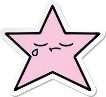 sticker of a cute cartoon star fish vector