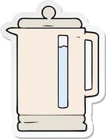 sticker of a cartoon electric kettle vector