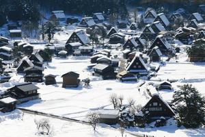 Viewpoint at Gassho-zukuri Village, Shirakawago, Japan photo