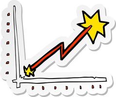 sticker of a cartoon business chart doodle vector