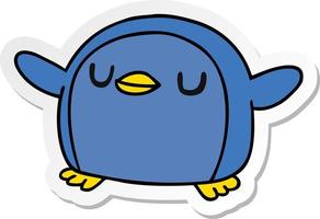 sticker cartoon kawaii of a cute penguin vector