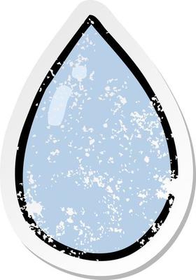 distressed sticker of a cartoon water droplet