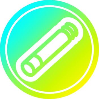 lit cigarette circular in cold gradient spectrum vector