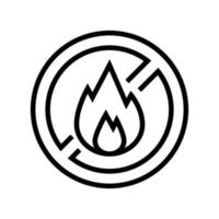 fire burning prohibition sign line icon vector illustration
