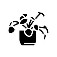 ilustración de vector de icono de glifo de planta de interior de planta natural