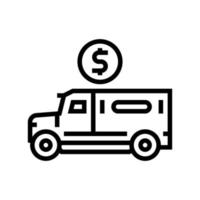 armored truck transport line icon vector illustration