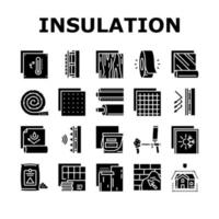 Insulation Building Collection Icons Set Vector