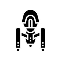 space alien ship glyph icon vector illustration