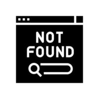 not found web page glyph icon vector illustration