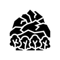 tundra paisaje glifo icono vector ilustración