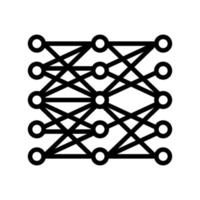 multilayer neural network line icon vector illustration