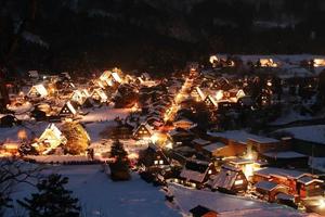 Light up of Shirakawago, Japan photo