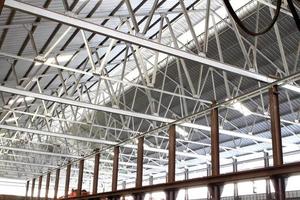 Roof of large modern storehouse photo