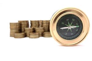 compass on money background photo