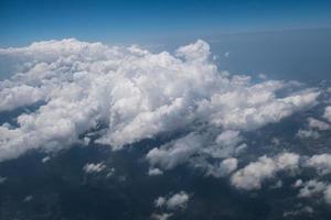 blue sky and clouds on plane photo