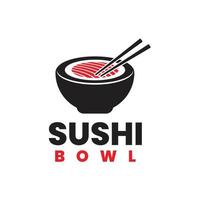 plantilla de vector de logotipo de tazón de sushi adecuada para restaurante japonés