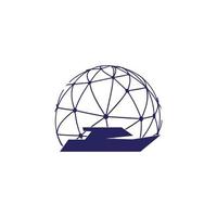 global network ship logo concept
