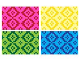 textura de fondo tejido étnico decorativo hermoso colorido plano 17 vector