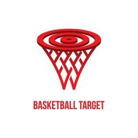 plantilla de vector de logotipo de bullseye de anillo de baloncesto