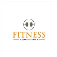 UP Arrow barbel Logo for fitness marketing vector