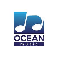 blue ocean music logo vector template