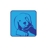 puppy rounded square modern app icon symbol for pet services vector