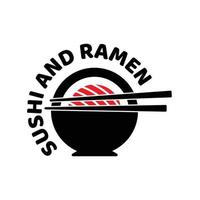 plantilla de vector de logotipo de sushi y ramen