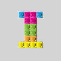 colorful game block brick toys font typeface letter A vector