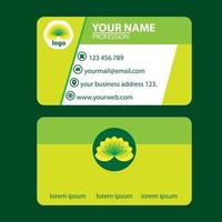 tarjeta de visita verde lima simple vector