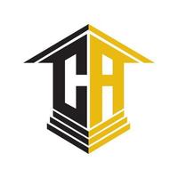 logotipo de la casa de la letra ca perspectif para bienes raíces y construcción vector