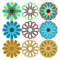 colorido hermoso círculo decorativo patrón islámico vector set-01