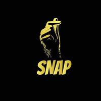 gold snap logo with hand illustration vector