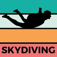 skydiving silhouette sport activity vector graphic