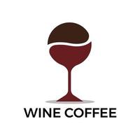 plantilla de logotipo de vino y café adecuada para bar y cafetería vector