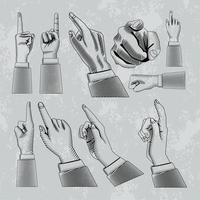 diez puntos de los dedos dibujados vector